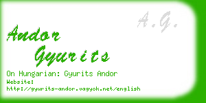 andor gyurits business card